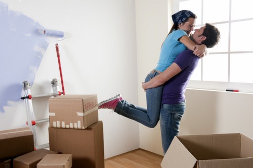 A local removals team planning a move in East Ham with boxes and equipment