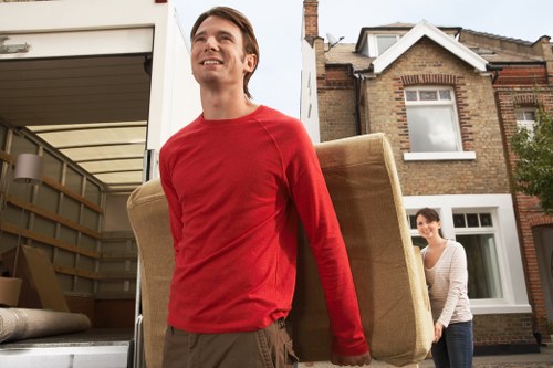 Packed household items ready for a move in East Ham