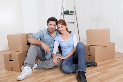 Careful transport of household items in a van