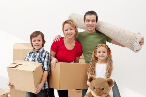 Small business moving service in East Ham with boxes and equipment