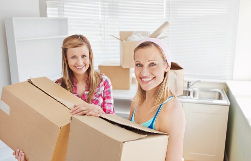 Professional movers planning access for a business relocation in East Ham