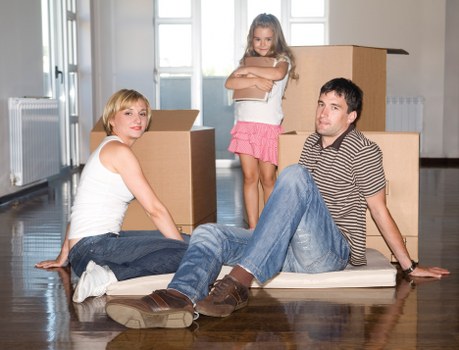 Staff preparing boxes and labels for a business move